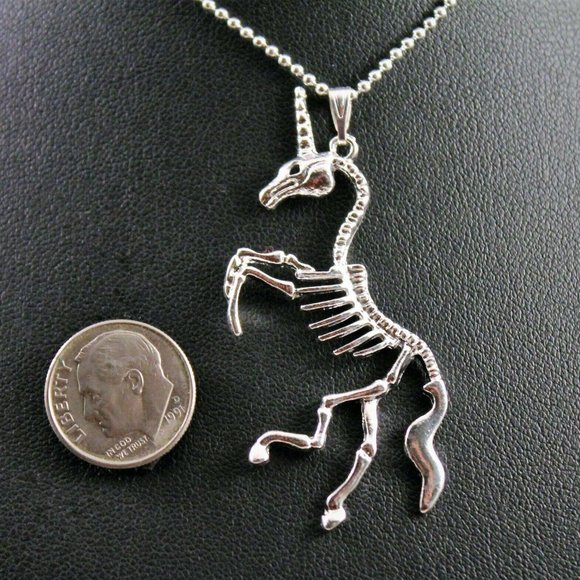 Alloy Unicorn Skeleton/Bones Pendant Necklace - Picture 4 of 5
